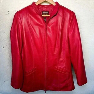 Danier 🍒 genuine leather cherry red  jacket y2k goth M